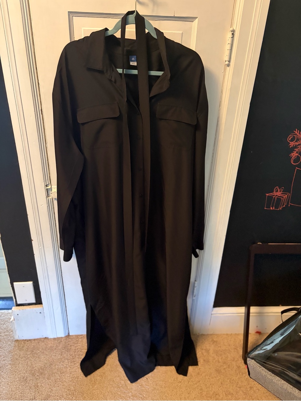 Old Navy Black Long Shirt Dress